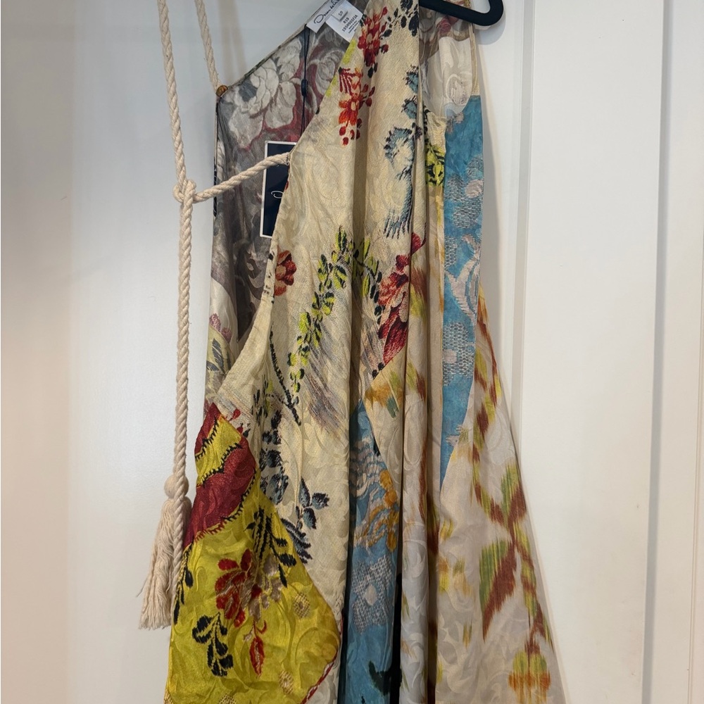 Oscar de la Renta Spring 2019 Multicolor Floral Print Satin Maxi Dress - Picture 3 of 3
